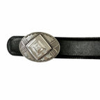 Hermes Toareg Silver Buckle Leather Belt Black 75 — view 6