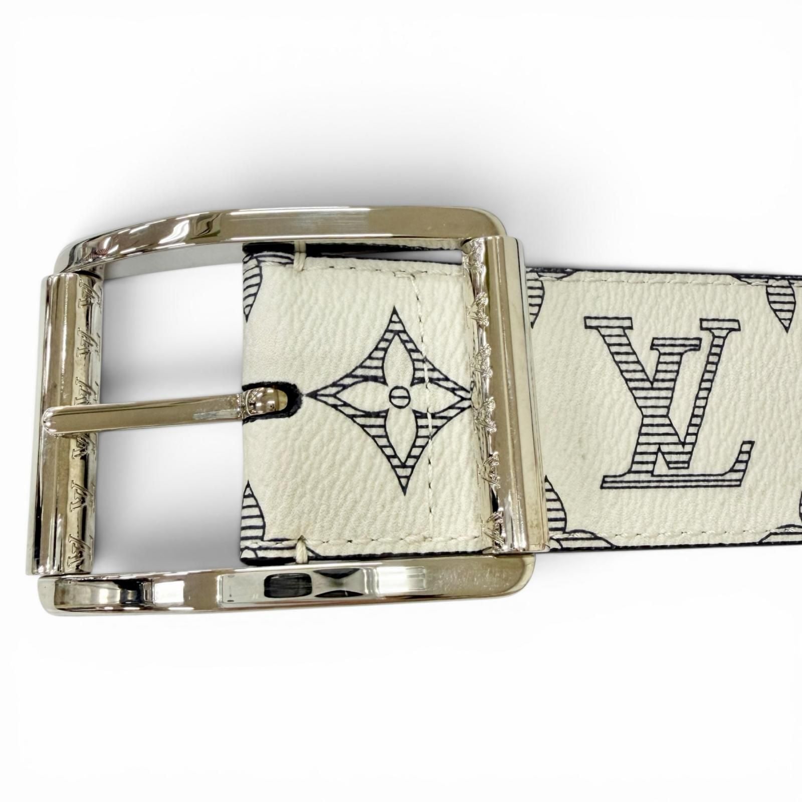 Louis Vuitton Ceinture Reverso Leather Chapman Brazza Monogram Savannah Belt — view 5
