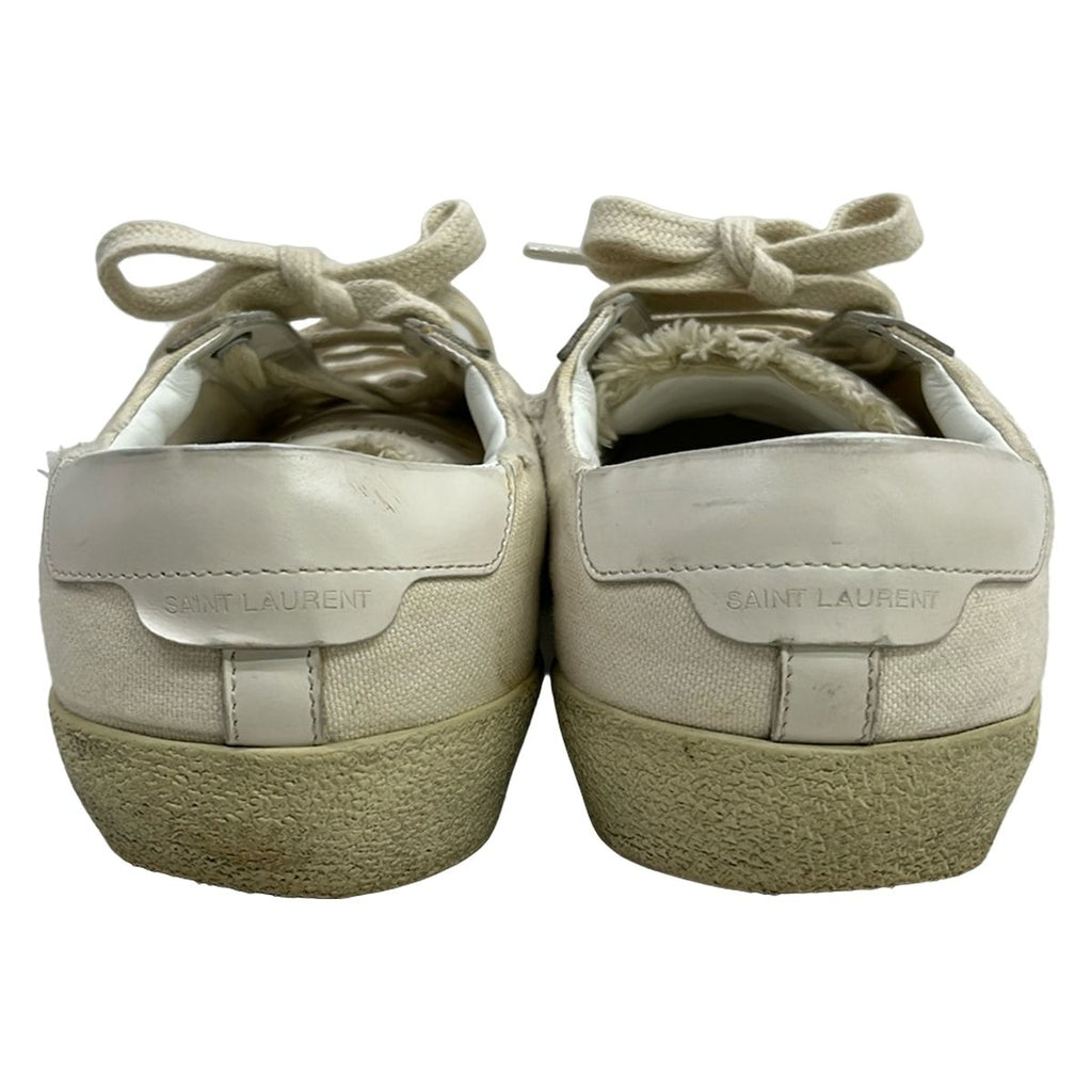 Saint Laurent Paris Sneakers 38 Ivory White Distressed Leather — view 3