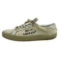 Saint Laurent Paris Sneakers 38 Ivory White Distressed Leather