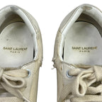 Saint Laurent Paris Sneakers 38 Ivory White Distressed Leather — view 9