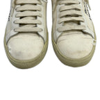 Saint Laurent Paris Sneakers 38 Ivory White Distressed Leather — view 8