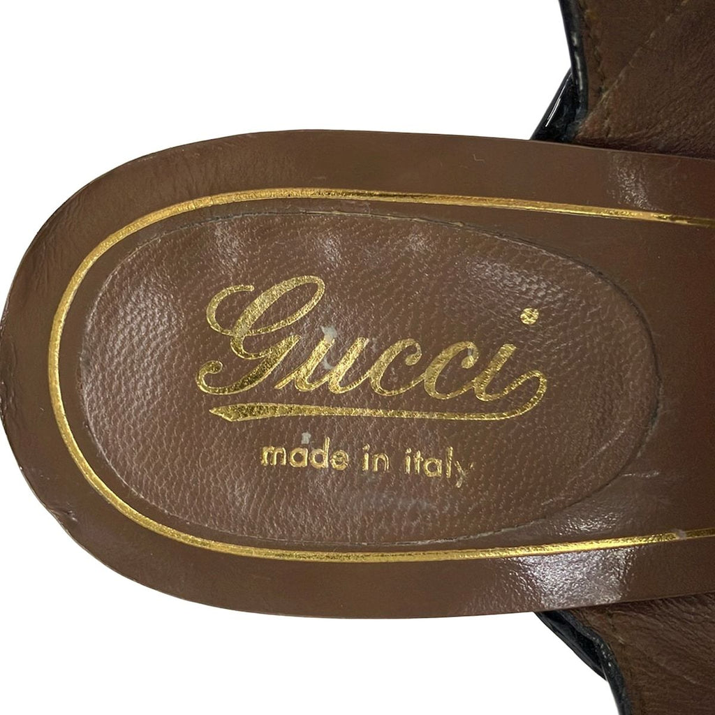 Gucci Sandals 36.5 Black Horsebit Leather — view 5