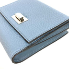 Fendi Bifold Wallet Peekaboo Logo Leather Blue — view 5
