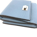Fendi Bifold Wallet Peekaboo Logo Leather Blue — view 3