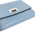 Fendi Bifold Wallet Peekaboo Logo Leather Blue — view 4