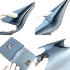 Fendi Bifold Wallet Peekaboo Logo Leather Blue — view 8