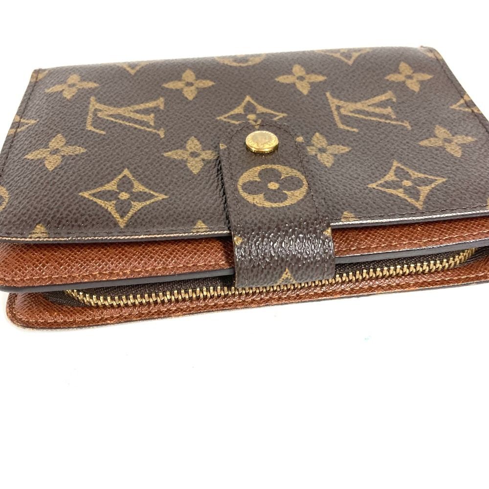 Louis Vuitton Bifold Wallet Porte Papier Zip Monogram Canvas Brown Handbag — view 3