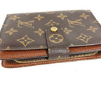 Louis Vuitton Bifold Wallet Porte Papier Zip Monogram Canvas Brown Handbag — view 3