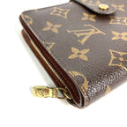 Louis Vuitton Bifold Wallet Porte Papier Zip Monogram Canvas Brown Handbag — view 7