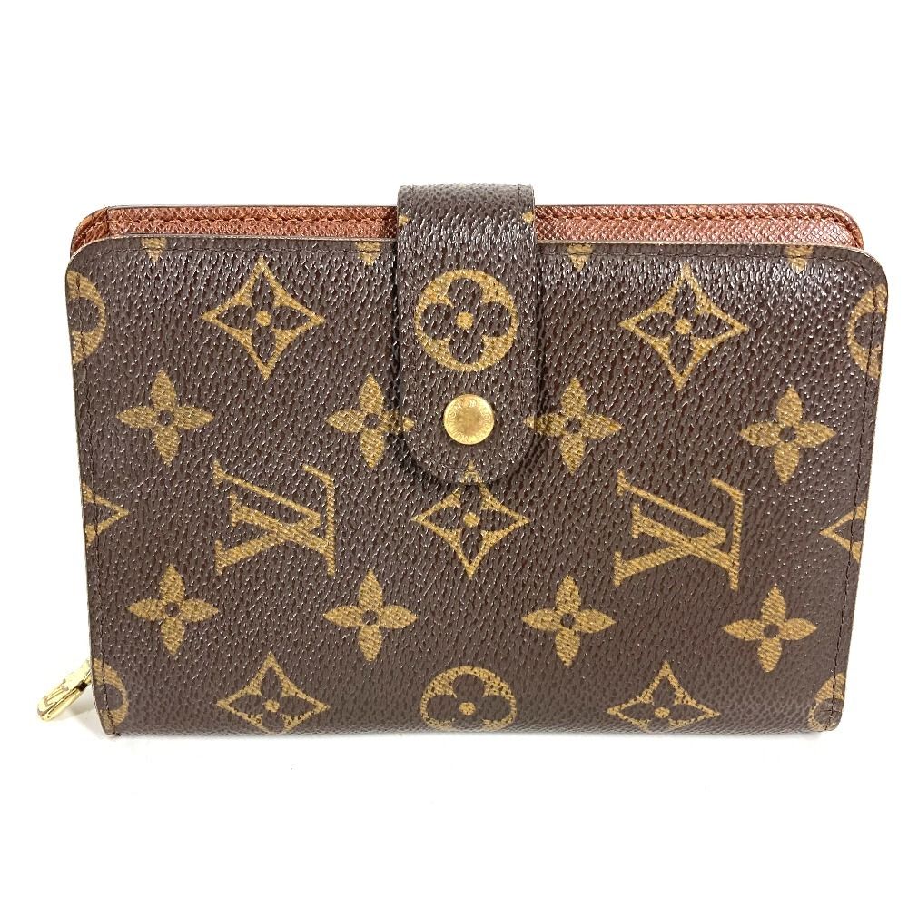 Louis Vuitton Bifold Wallet Porte Papier Zip Monogram Canvas Brown Handbag