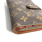 Louis Vuitton Bifold Wallet Porte Papier Zip Monogram Canvas Brown Handbag — view 5