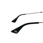 Gucci Sunglasses Double Bridge Logo Bi Black Gold Eyewear — view 5