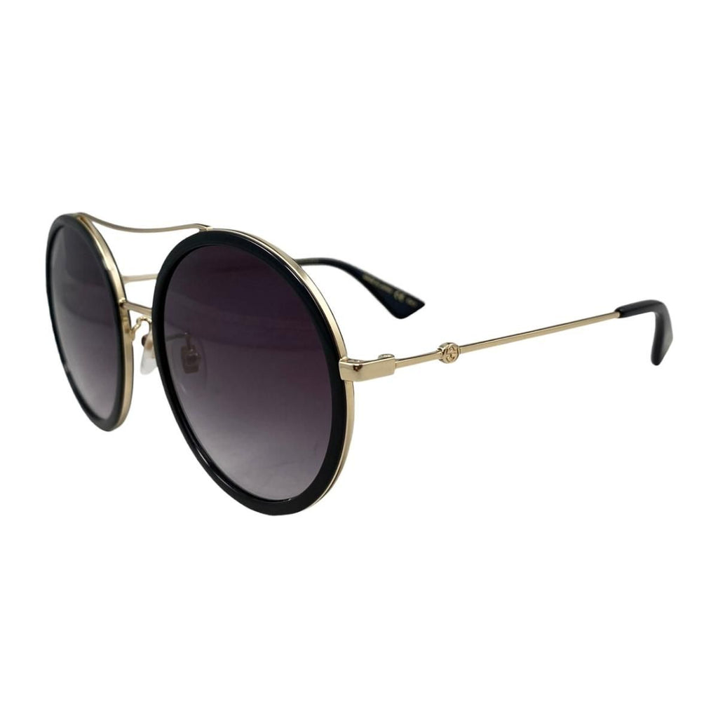 Gucci Sunglasses Double Bridge Logo Bi Black Gold Eyewear