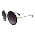 Gucci Sunglasses Double Bridge Logo Bi Black Gold Eyewear