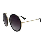 Gucci Sunglasses Double Bridge Logo Bi Black Gold Eyewear