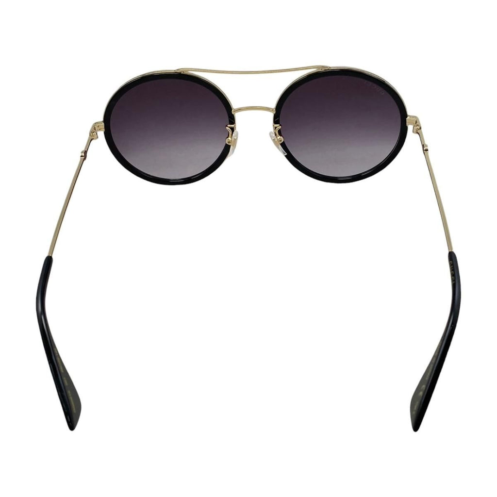 Gucci Sunglasses Double Bridge Logo Bi Black Gold Eyewear — view 4
