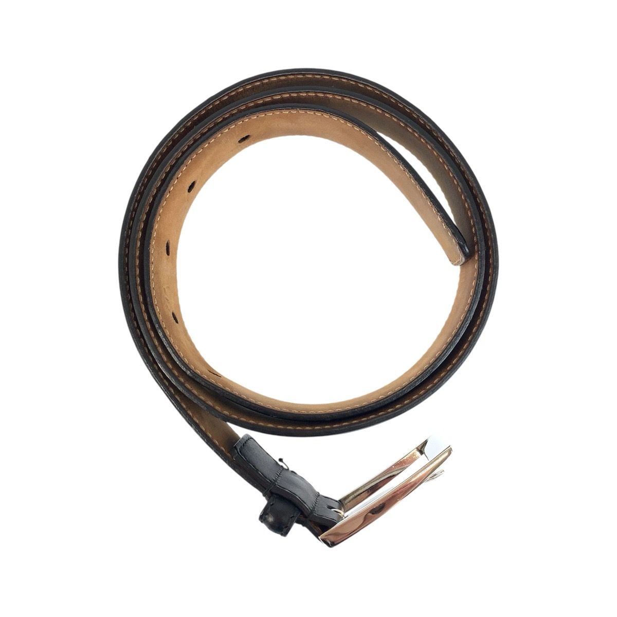 Gucci 85 cm Black Silver Leather Belt — view 9