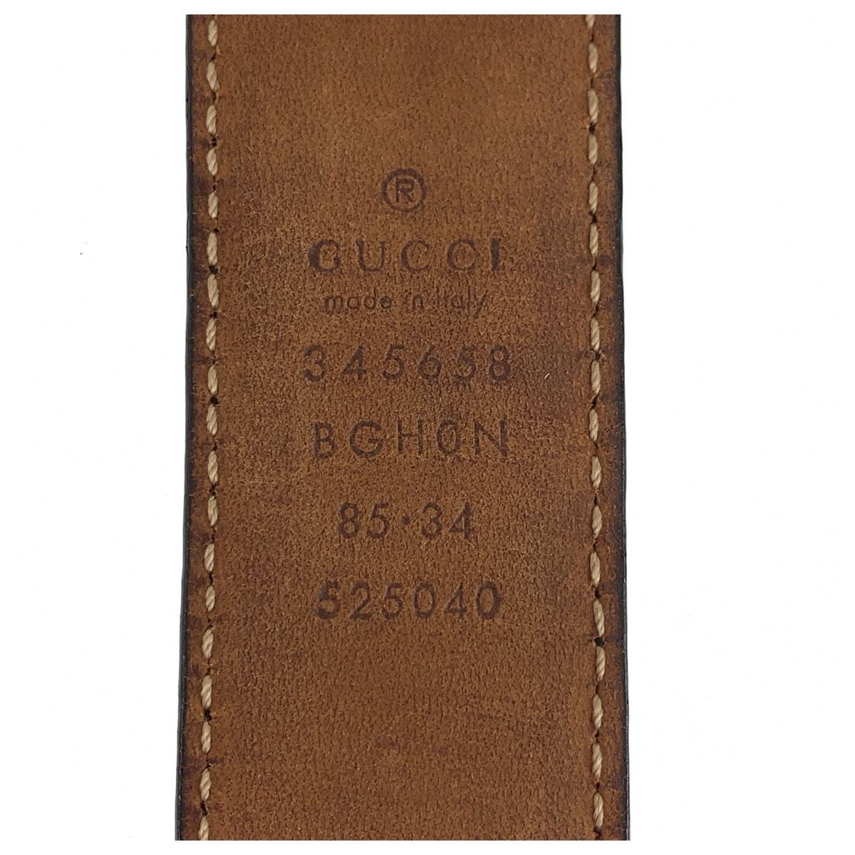 Gucci 85 cm Black Silver Leather Belt — view 3