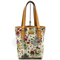Gucci Flora Tote Flower Canvas Leather Orange Brown