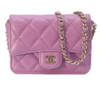 Chanel Mini Quilted Caviar Leather Chain Shoulder