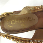 Chanel Chain CC Logo Sandals Wedge Sole 36.5 Brown — view 8