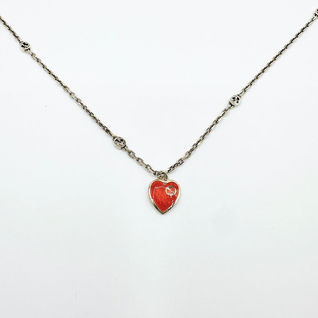 Gucci Interlocking Heart Silver Necklace 49 cm — view 4