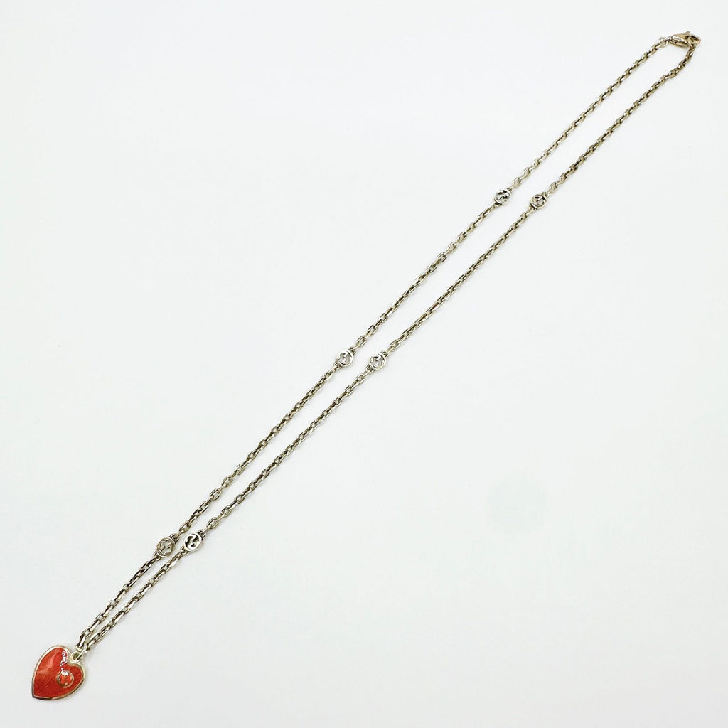 Gucci Interlocking Heart Silver Necklace 49 cm — view 5
