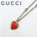Gucci Interlocking Heart Silver Necklace 49 cm