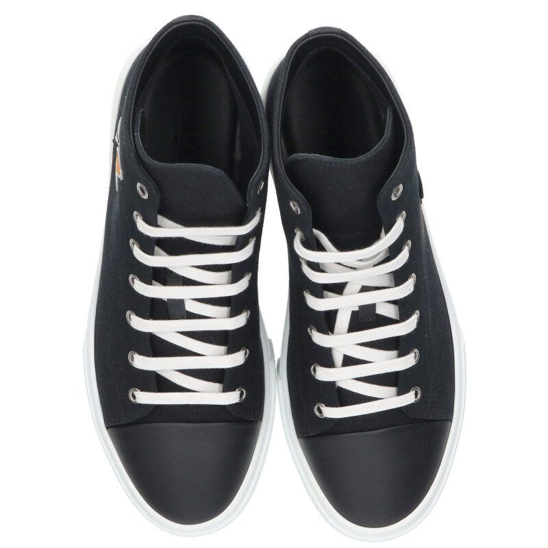Hermes Irico Logo Embroidery Canvas High Cut Sneakers — view 4