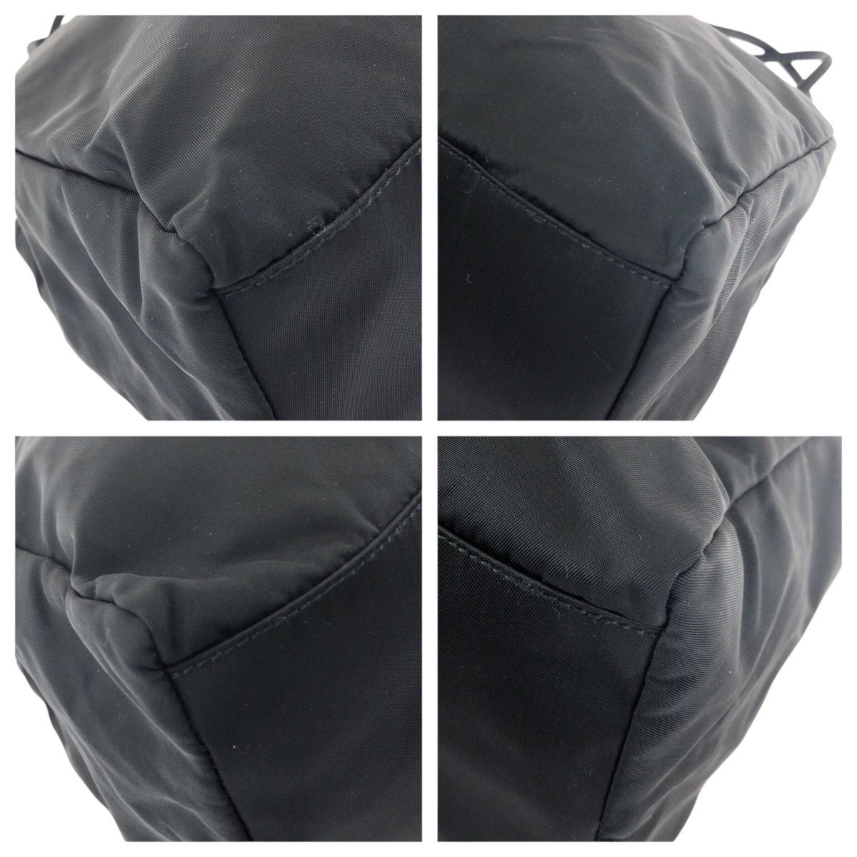 Prada Tessuto Black Silver Nylon Tote Shoulder — view 3