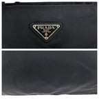 Prada Tessuto Black Silver Nylon Tote Shoulder — view 5