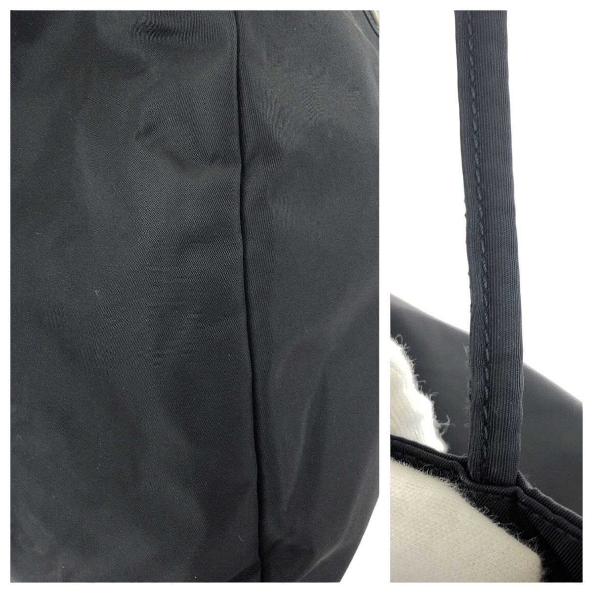 Prada Tessuto Black Silver Nylon Tote Shoulder — view 6