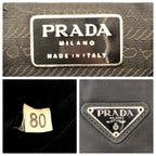 Prada Tessuto Black Silver Nylon Tote Shoulder — view 4