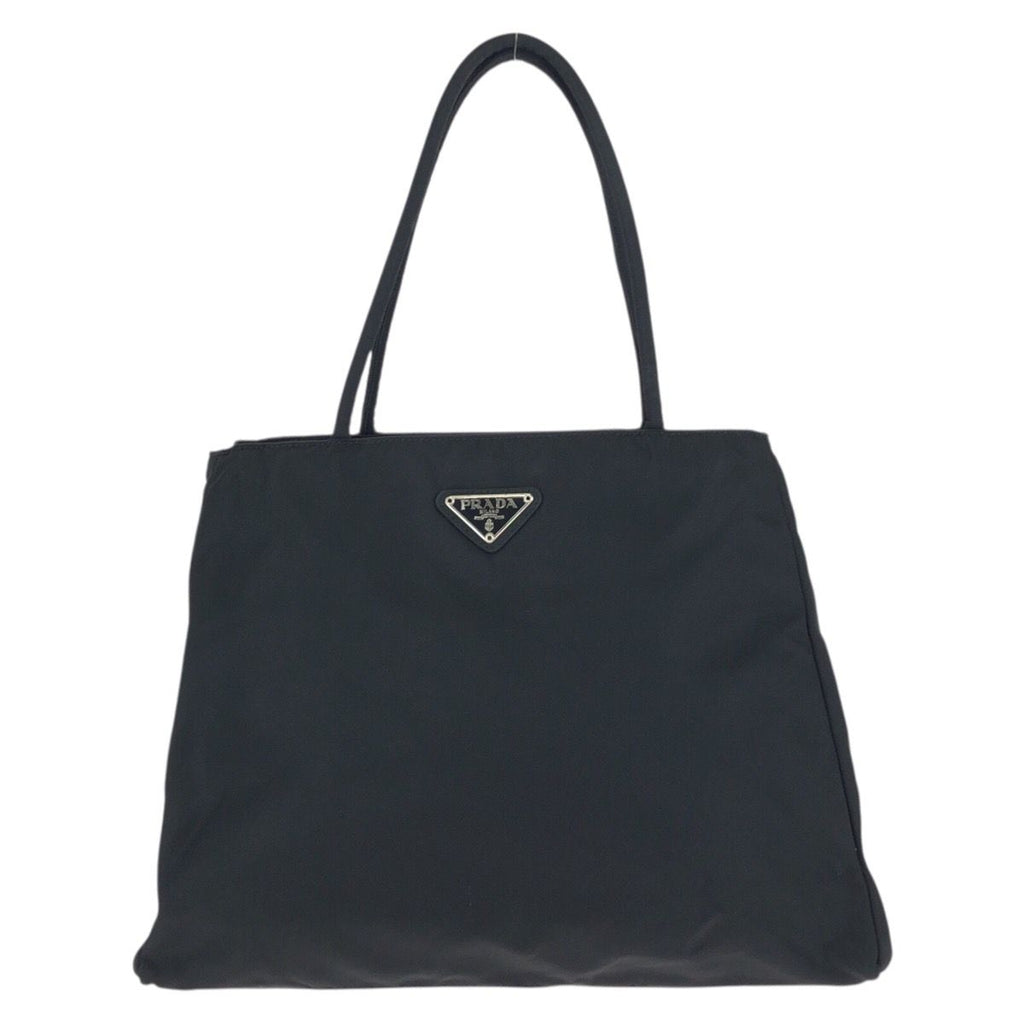 Prada Tessuto Black Silver Nylon Tote Shoulder