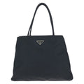 Prada Tessuto Black Silver Nylon Tote Shoulder