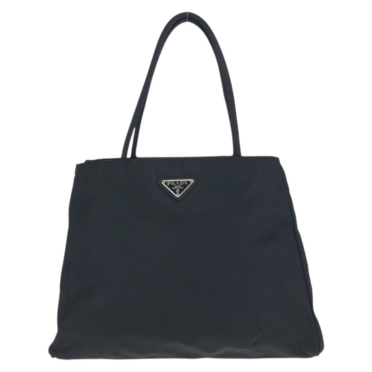 Prada Tessuto Black Silver Nylon Tote Shoulder