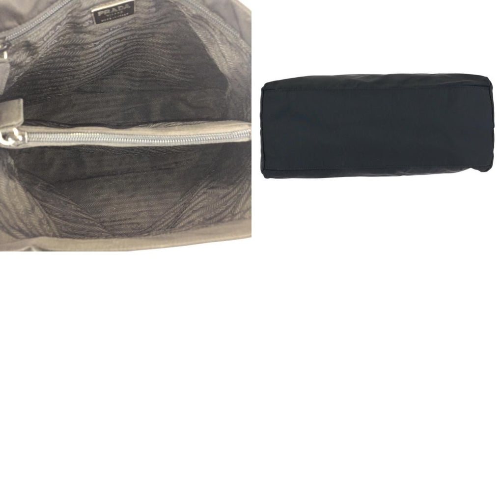 Prada Tessuto Black Silver Nylon Tote Shoulder — view 9