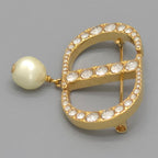 Dior Petit CD Brooch 3.25 cm Resin Pearl Crystal CD Signature Gold — view 4