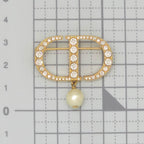 Dior Petit CD Brooch 3.25 cm Resin Pearl Crystal CD Signature Gold — view 8