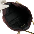Prada Quilted Triangle Logo Chain Shoulder Bag Purple Brown — view 7