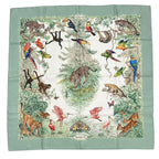 Hermes Carre 90 Scarf Silk Equateur Red Road Green