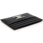 Celine Triomphe Card Holder Case Shiny Calfskin Black Palladium Finish — view 5