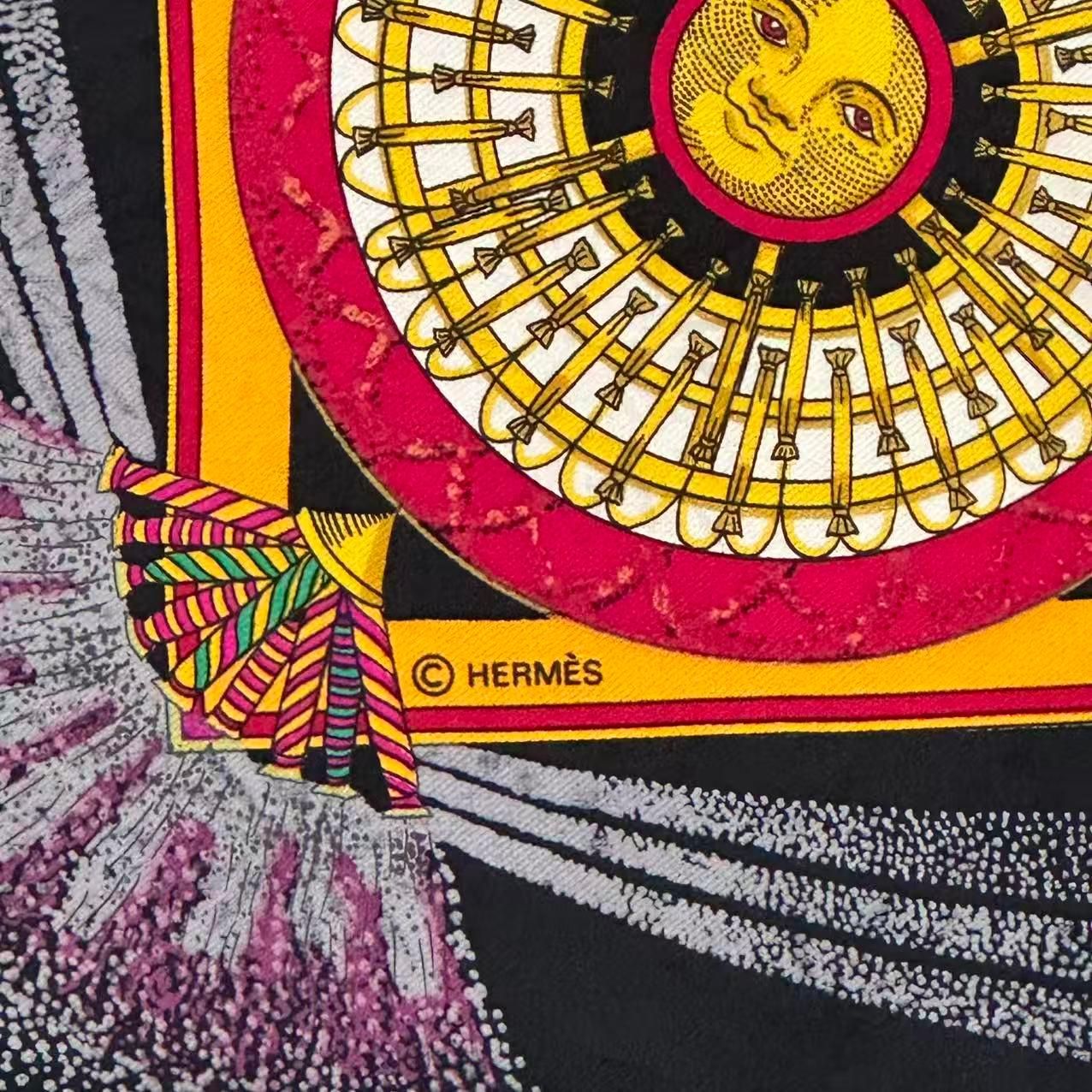 Hermes Carre 90 Scarf Silk Feux D'artifice Fireworks Multicolor — view 7