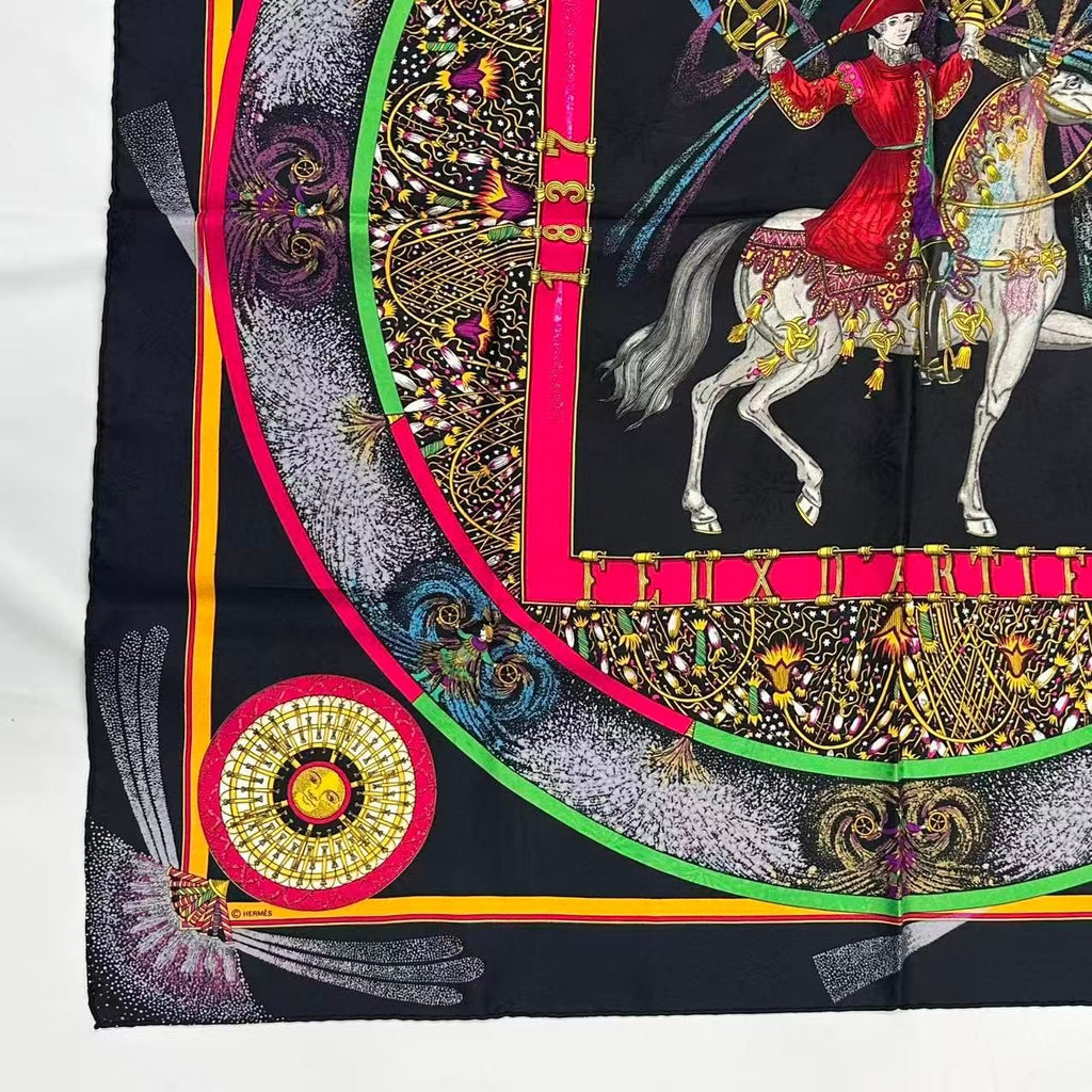Hermes Carre 90 Scarf Silk Feux D'artifice Fireworks Multicolor — view 4