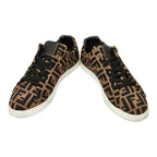 Fendi Zucca Sneakers 8 Brown Black Canvas Leather — view 4