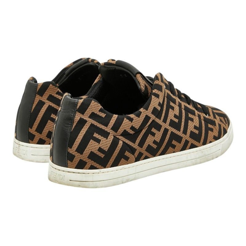 Fendi Zucca Sneakers 8 Brown Black Canvas Leather — view 2