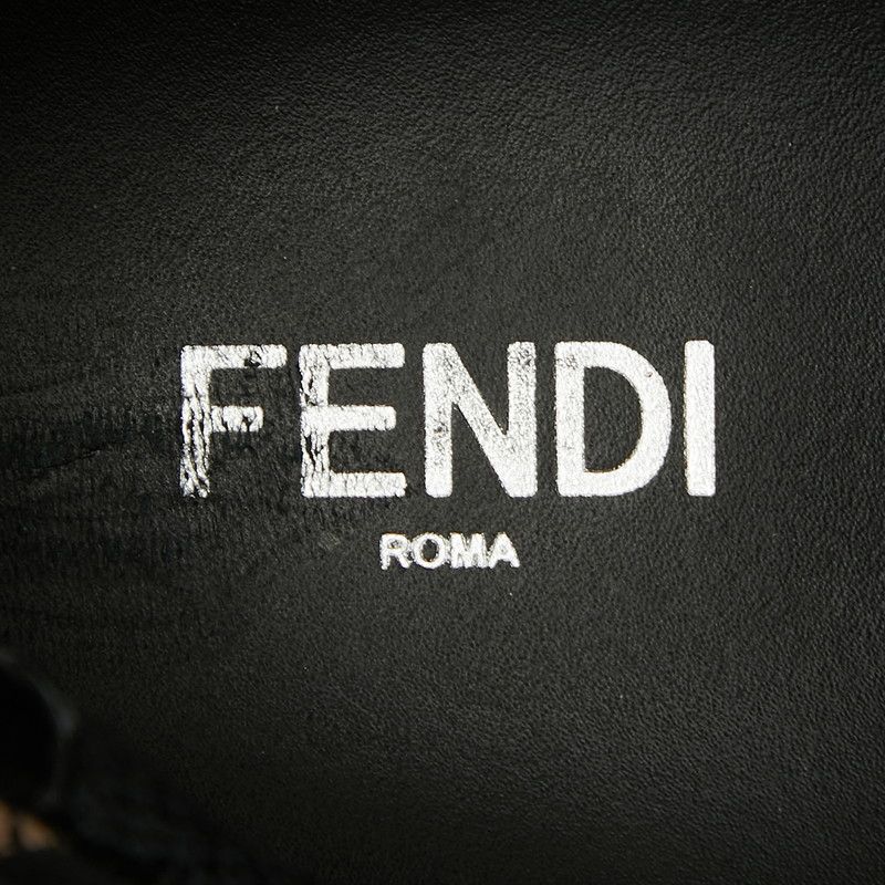 Fendi Zucca Sneakers 8 Brown Black Canvas Leather — view 6