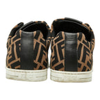 Fendi Zucca Sneakers 8 Brown Black Canvas Leather — view 3