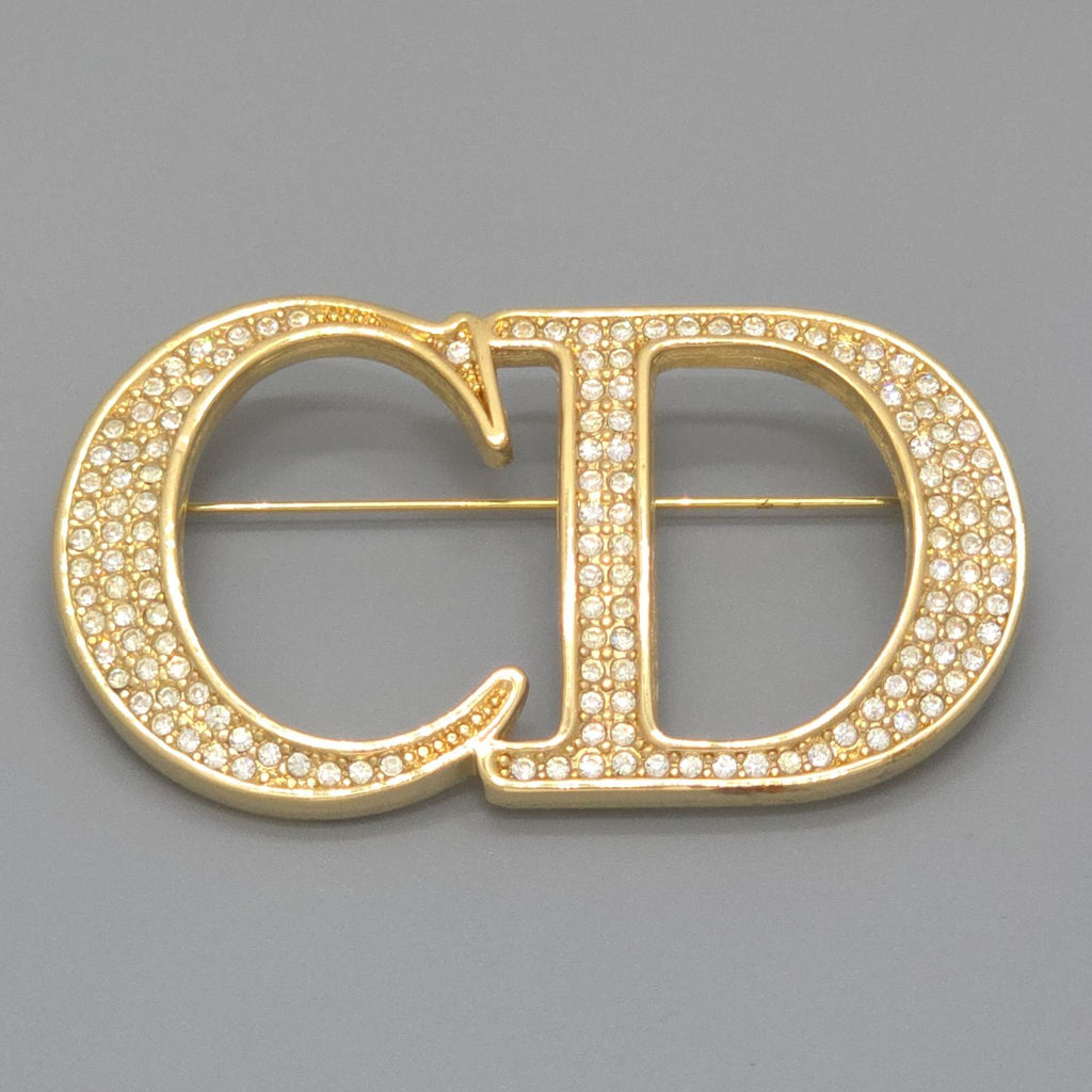 Dior CD Brooch 6.28 cm CD Signature Crystal Gold